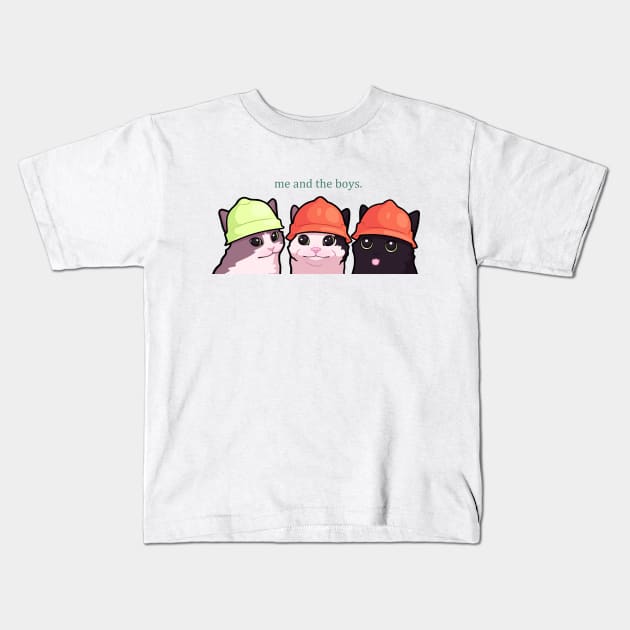 Cats with Hard Hats Kids T-Shirt by Lisetti Spaghetti